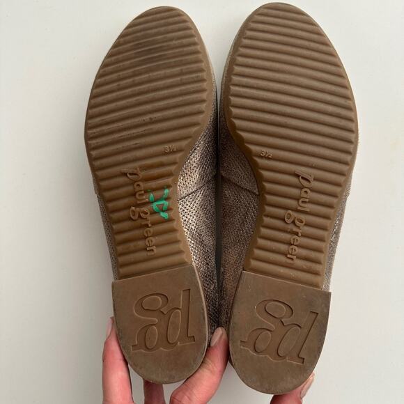 Paul Green Perry Perforated Metallic Smoke Comfort Loafers Shoes UK 3 1/2 US 6 - Picture 7 of 8